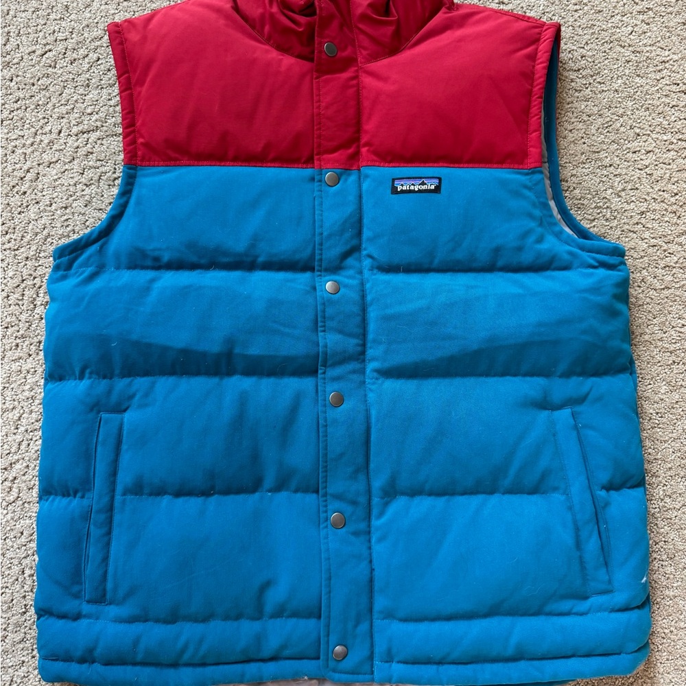 Patagonia Red and Blue Puffer Vest